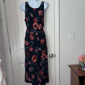 Loft Outlet Women’s Floral Sleeveless Jumpsuit Size Large